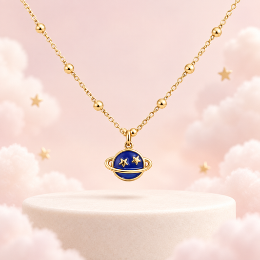 Collier KIDS planète bleue nuit