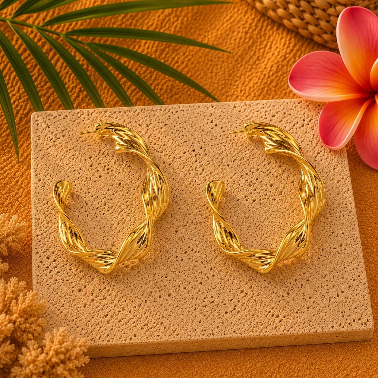Boucles d'oreilles CREOLES TORSADEES