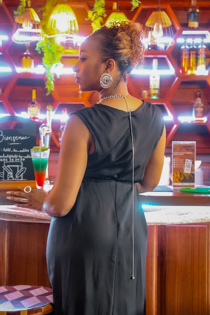 Collier TRESOR. Bijou deux-en-un : collier de dos ou sautoir
