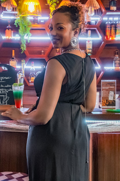 Collier TRESOR. Bijou deux-en-un : collier de dos ou sautoir